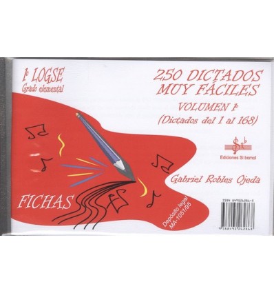 250 Dictados muy fáciles. Volumen 1. 1º LOGSE Grado Elemental
