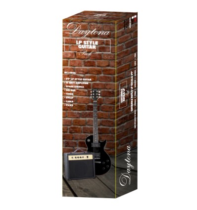 Pack guitarra eléctrica DAYTONA tipo Les Paul NEGRO