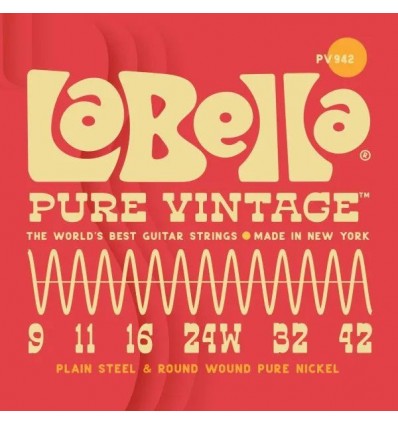 Set cuerdas guitarra eléctrica La Bella Pure Vintage 9-42