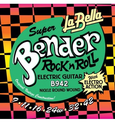 Set cuerdas guitarra eléctrica La Bella Super Bender Super Light 09-42